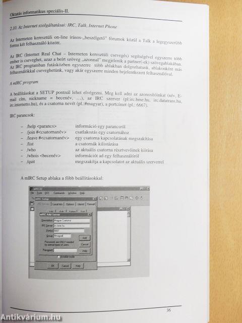 Oktatás informatikus Speciális tantárgyi modul II.