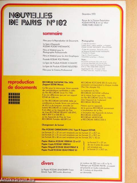 Nouvelles de Paris Décembre 1972
