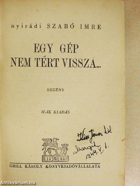 Egy gép nem tért vissza...