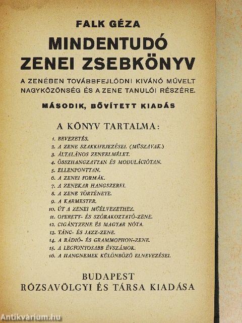 Mindentudó zenei zsebkönyv