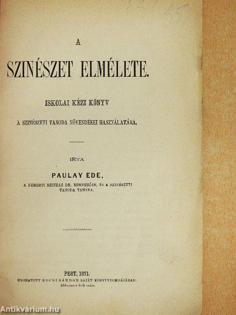 A szinészet elmélete