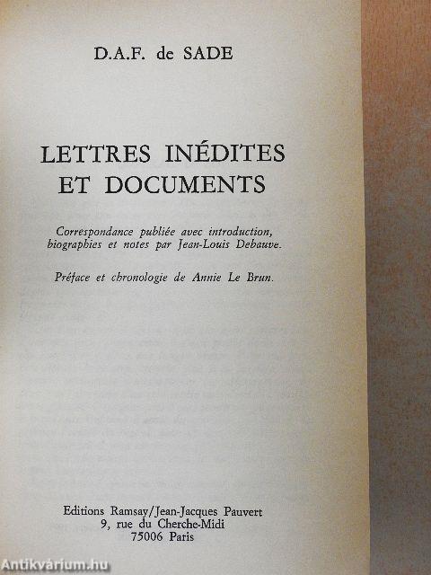 Lettres inédites et documents