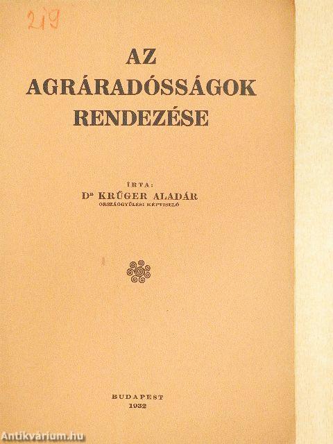 Az agráradósságok rendezése