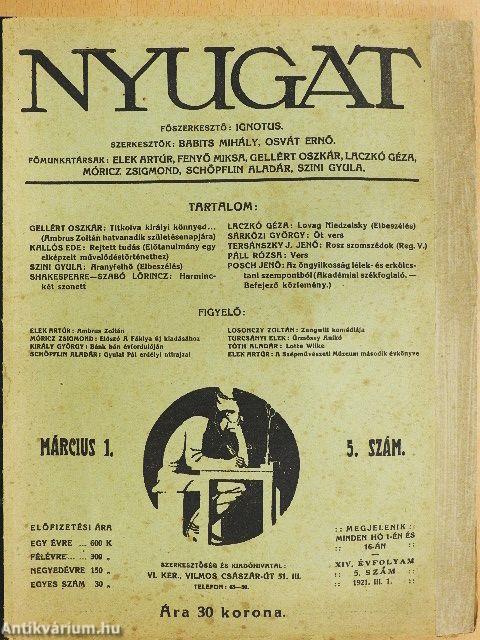 Nyugat 1921. március 1.