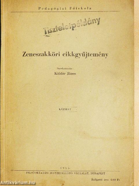 Zeneszakköri cikkgyüjtemény