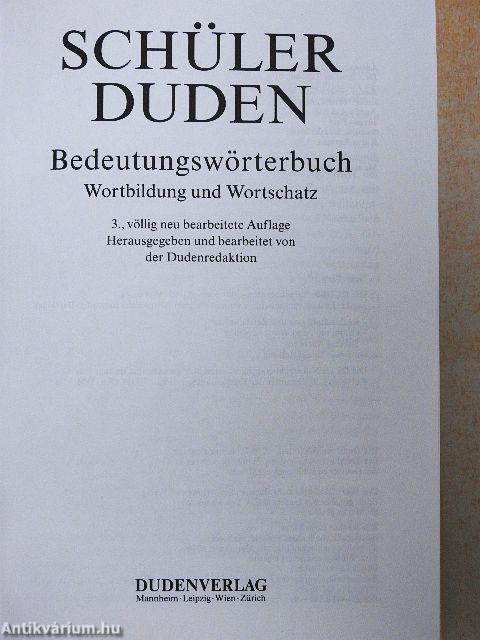 Schüler Duden - Bedeutungswörterbuch