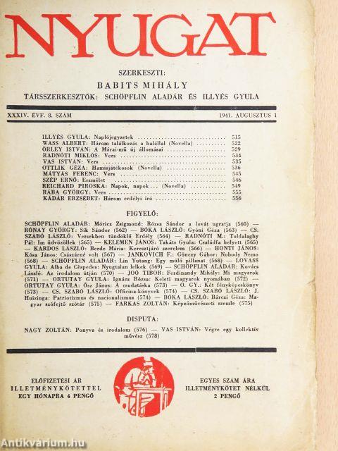 Nyugat 1941. augusztus 1.