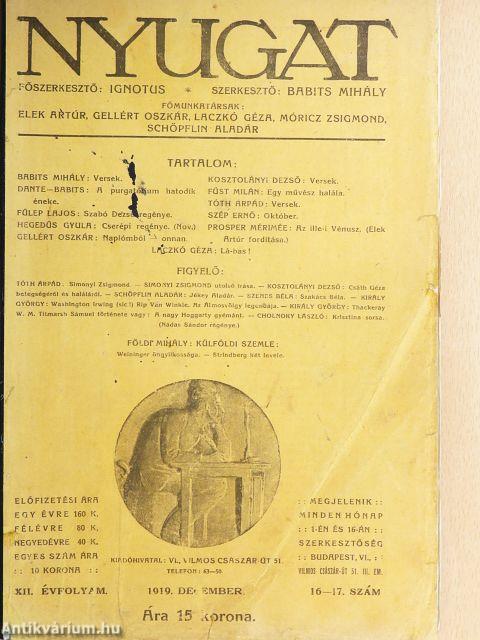 Nyugat 1919. december