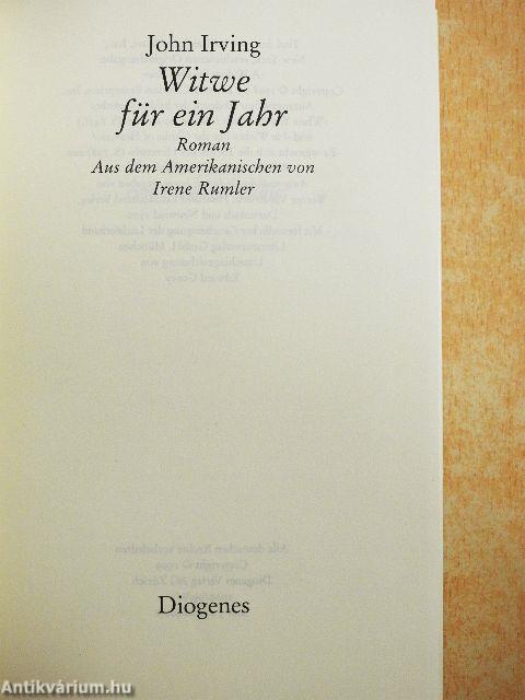 Witwe für ein Jahr