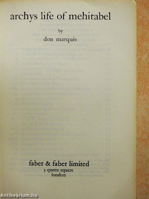 Archy's Life of Mehitabel