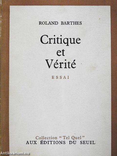 Critique et Vérité
