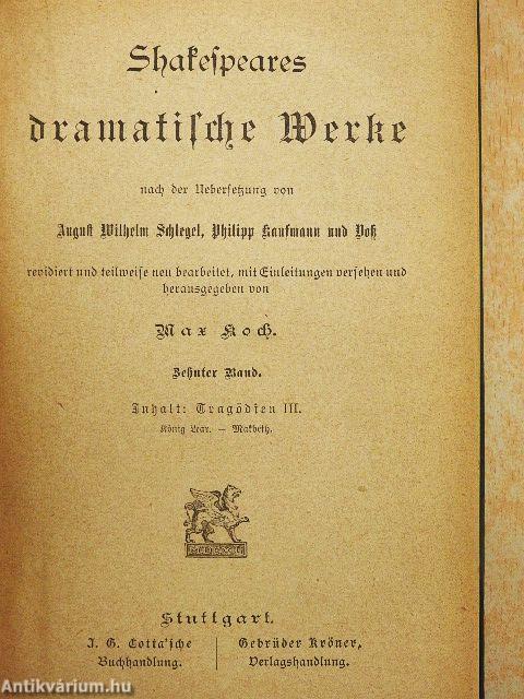 Shakespeares dramatische Werke 10. (gótbetűs) 