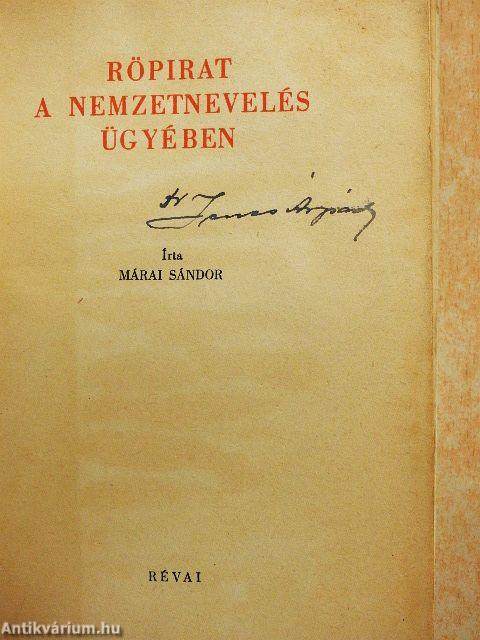 Röpirat a nemzetnevelés ügyében