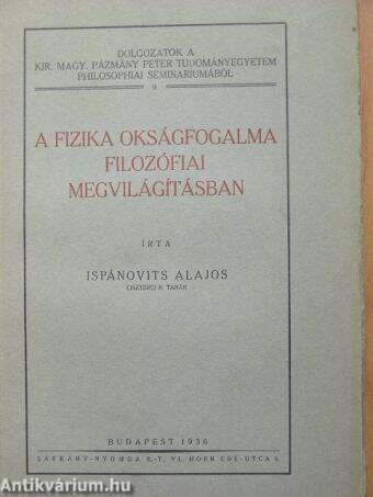 A fizika okságfogalma filozófiai megvilágításban