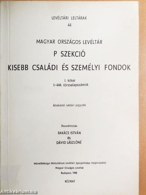 Kisebb családi és személyi fondok I-V.