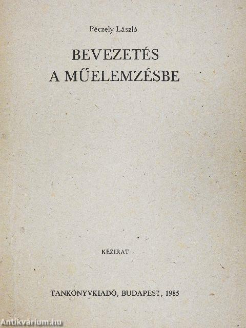 Bevezetés a műelemzésbe