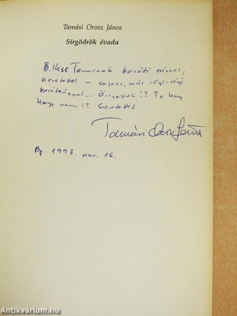 Sírgödrök évada (dedikált példány)