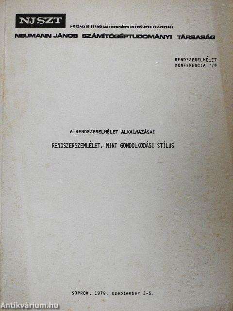 Rendszerszemlélet, mint gondolkodási stílus