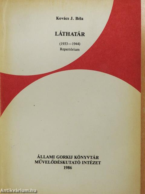 Láthatár (dedikált példány)