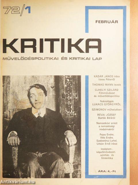 Kritika 1972. február-december