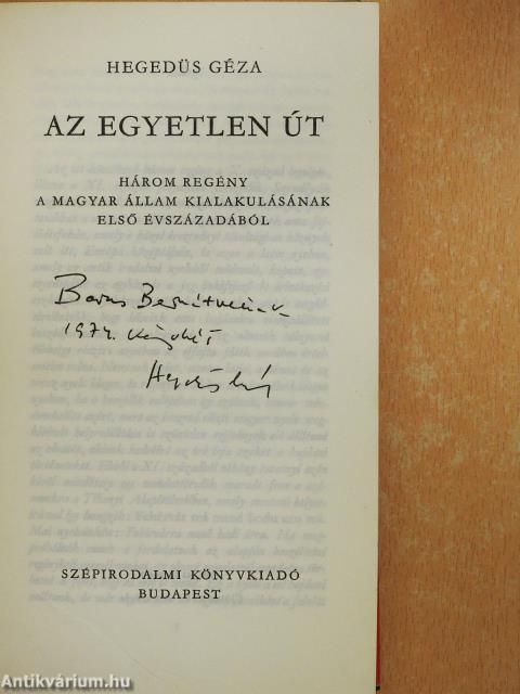 Az egyetlen út (dedikált példány)