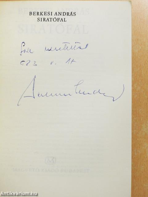 Siratófal (dedikált példány)