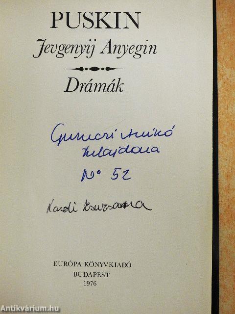 Jevgenyij Anyegin/Drámák
