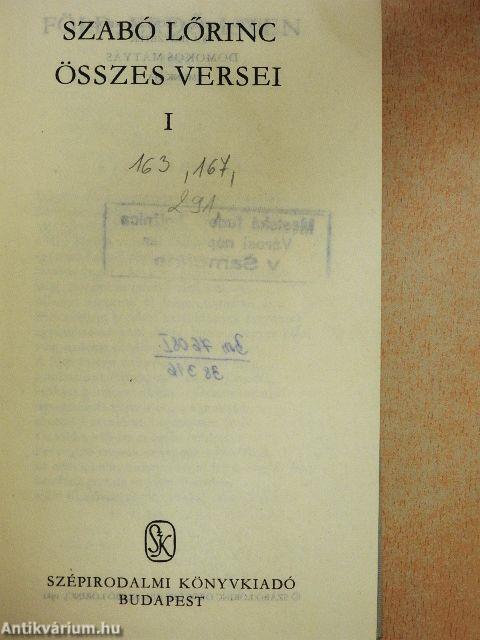 Szabó Lőrinc összes versei I-II.