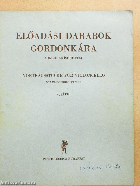 Előadási darabok gordonkára zongorakísérettel