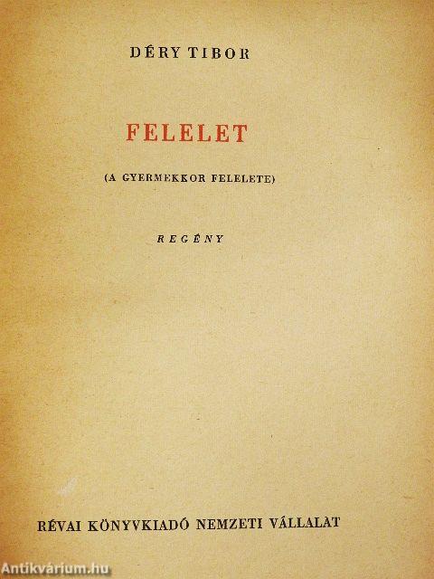 Felelet I.