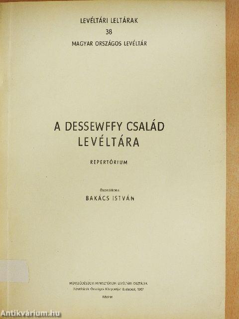 A Dessewffy család levéltára