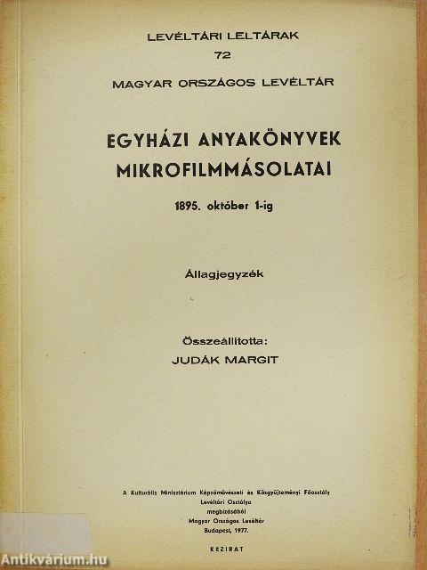 Egyházi anyakönyvek mikrofilmmásolatai