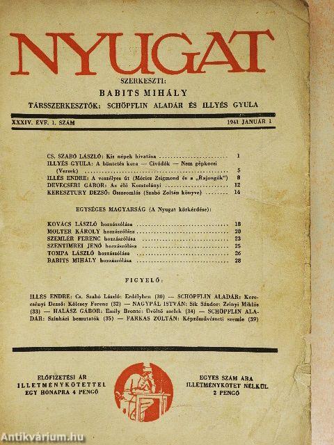 Nyugat 1941. január 1.