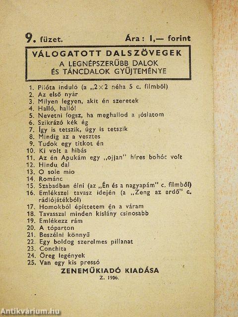 Válogatott dalszövegek 9.