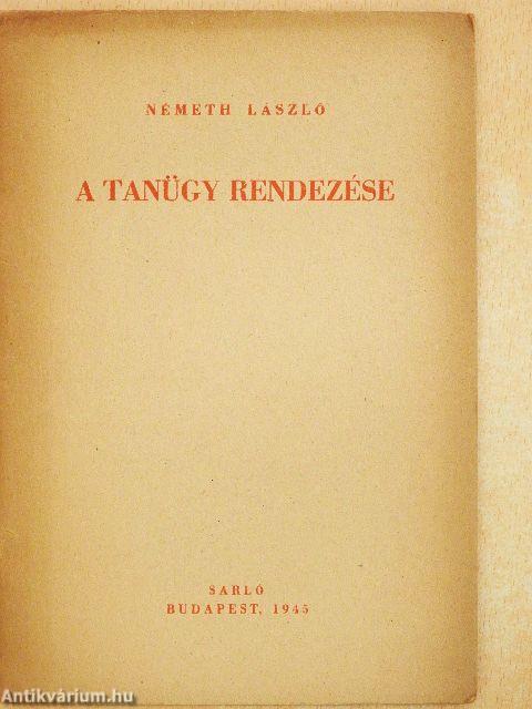 A tanügy rendezése