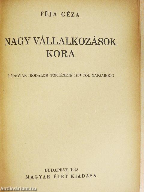Nagy vállalkozások kora