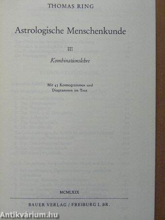 Astrologische Menschenkunde III.