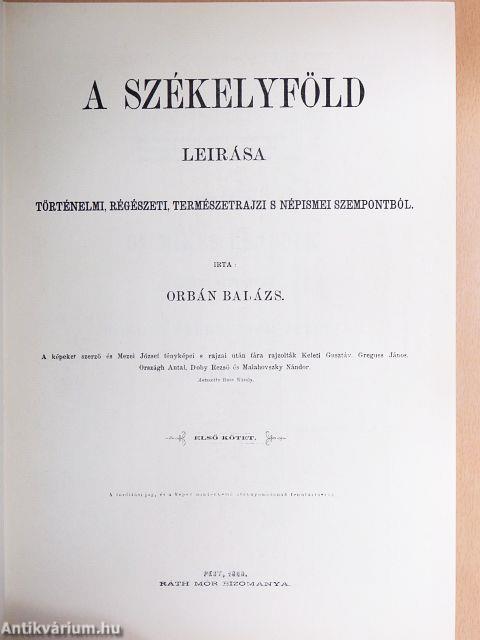 A Székelyföld leírása I-VI.