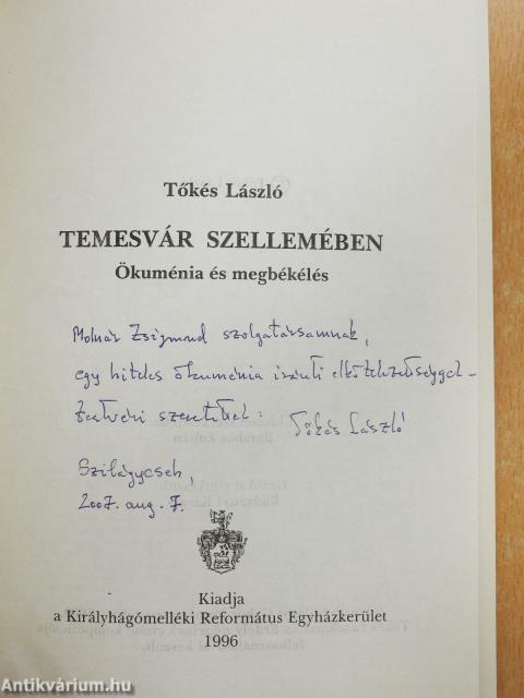 Temesvár szellemében (dedikált példány)