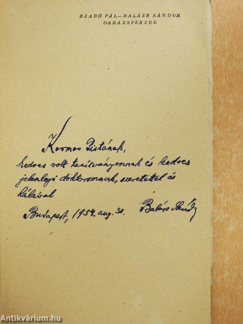 Darázsfészek (dedikált példány)