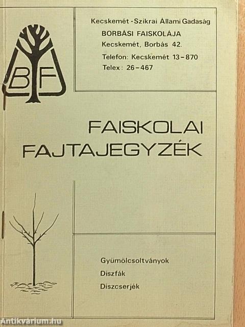 Faiskolai fajtajegyzék