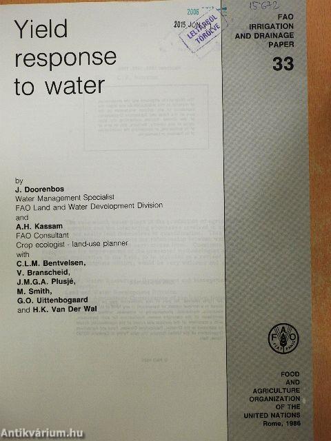 Yield response to water