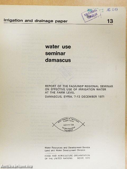 Water use seminar, Damascus