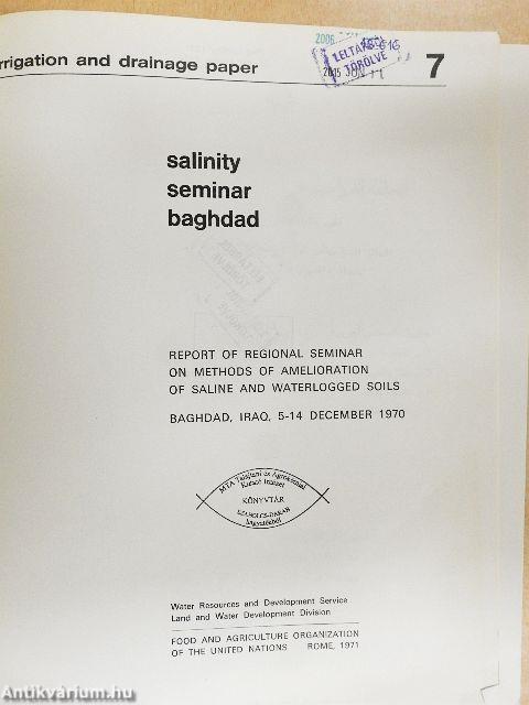 Salinity seminar, Baghdad