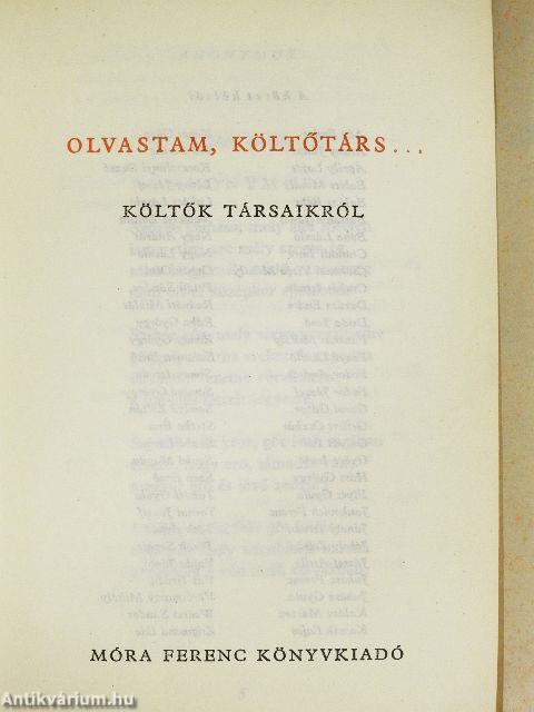 Olvastam, költőtárs...