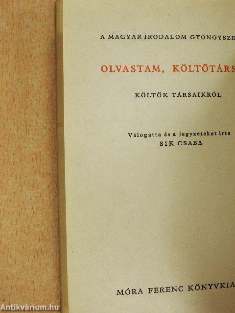 Olvastam, költőtárs...