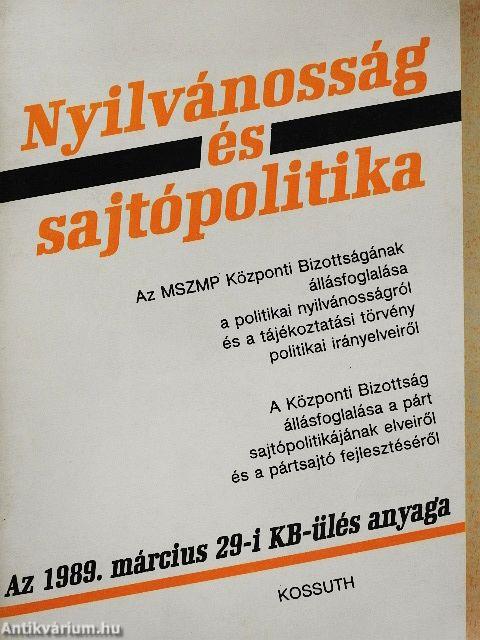 Nyilvánosság és sajtópolitika