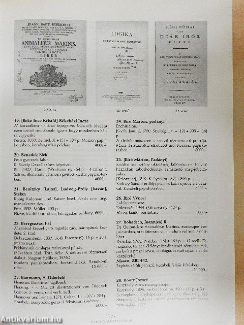 Studio Antikvárium 8. árverés