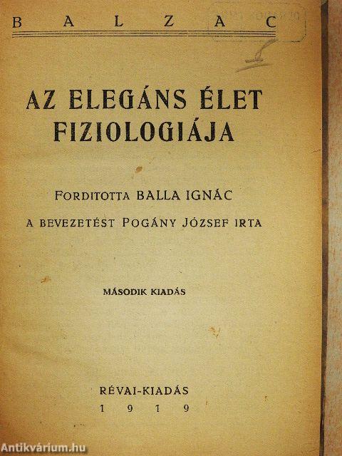 Az elegáns élet fiziologiája
