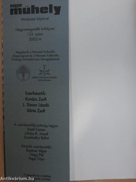 Magyar Műhely 2002/4.